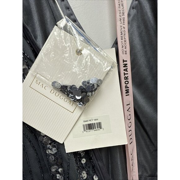 New Mac Duggal Size 18 5945 Flutter Sleeve Embellished A-Line Gown Formal Dress - Picture 9 of 9